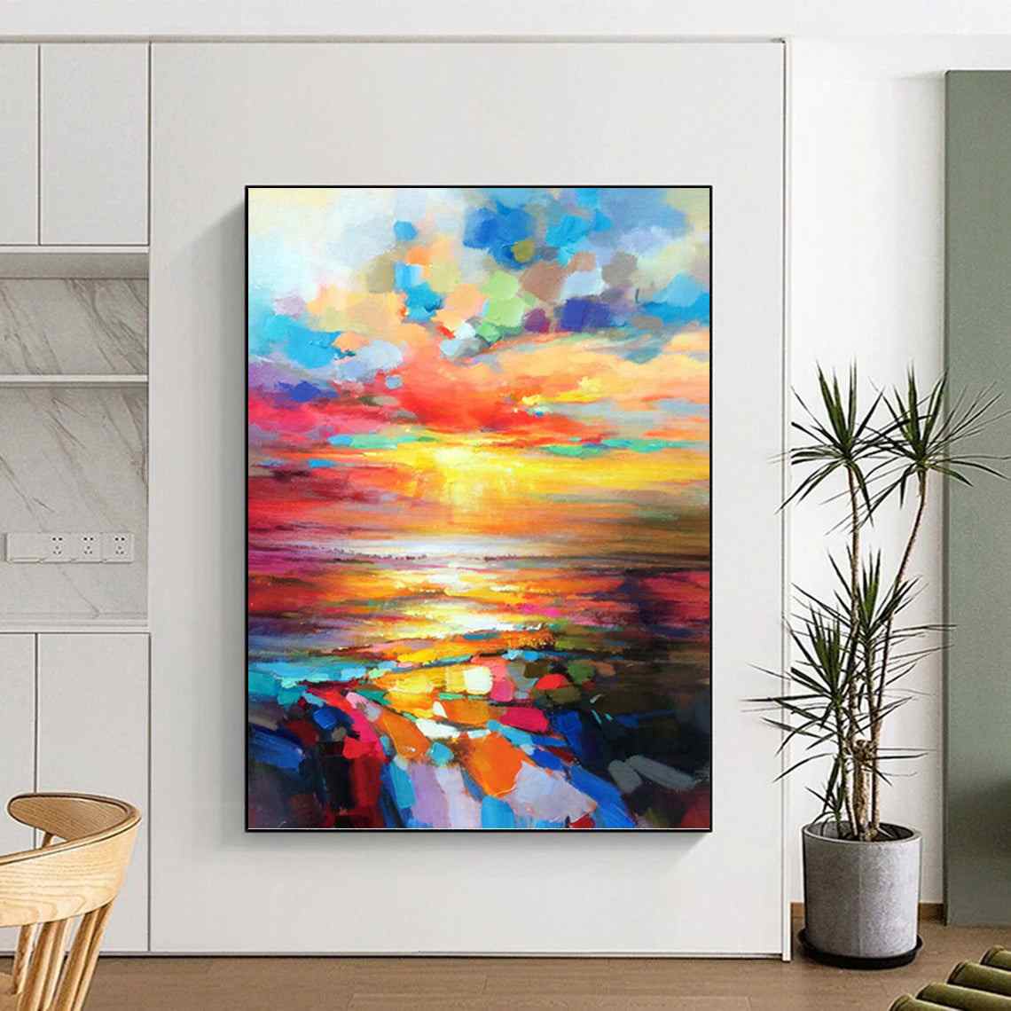 sunset coastal seaside abstract design 7